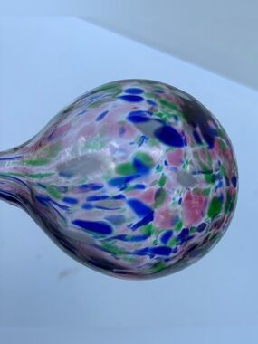 Vintage, VTG, Hand-blown, Art Glass, Retro, speckled confetti watering globe 8”